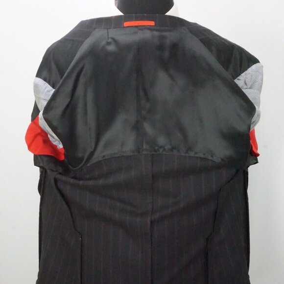 Isaia Charcoal Gray Purple Pinstriped Wool 2 Pc Suit Jacket Pants 42R BRAND NEW - Picture 7 of 11